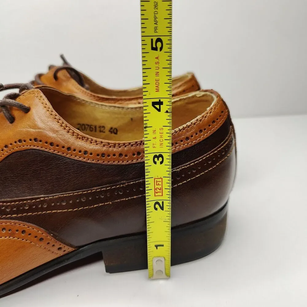 J.M. Weston Shoes Cap Toe Oxford Brown Leather Mens Size US 7 EU 40
